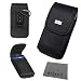 For Kyocera Torque Black Tough Nylon Pouch Cell Phone Case Duty Metal Clip Holster+D Ring Hook+ AIS cell phone Microfiber Cleaning Cloth (By All_instore)