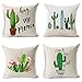 PSDWETS Home Decor Summer Style Cactus Hug Me Please Pillow Covers Set of 4 Cotton Linen Throw Pillow Case Cushion Cover 18 X 18,Funny Gifts