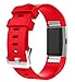For Fitbit Charge 2 Bands, FreshZone Accessories Replacement Silicone Watch Band Wristband for Fitbit Charge 2 (No Tracker) (Red)