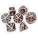 Haxtec 7PCS Metal Dice Copper Black D&D Dice Set for Dungeons and Dragons Gifts Games-Glossy Enamel Dice (Copper Black)