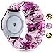 JIELIELE 18mm 20mm 22mm Quick Release Watch Bands, Fabric Elastic Scrunchies Replacement Wristband Pattern Cute Band Straps for Women Men (PurpleFlower,20/22)