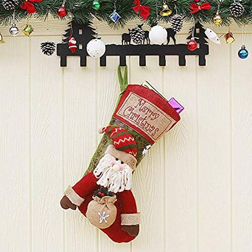 GEANBAYE Exquisite Advanced Christmas Stockings With Large Size And Luxury 3D Elk Santa Claus Or Snowman