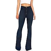 KDF Flare Jeans for Women Womens Bootcut Bell Bottom High Waisted Stretch Slimming Bell Bottoms Jeans