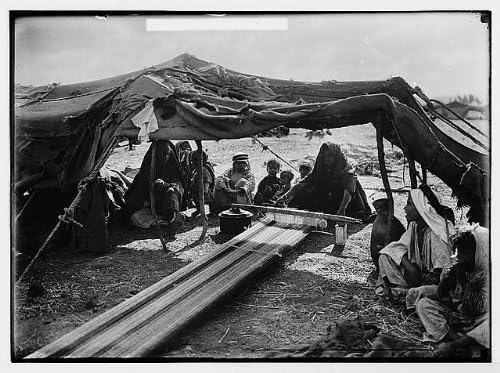 HistoricalFindings Photo: Bedouin Woman Weaving,Nomadic Arabs,Middle East,Matson Photo Service