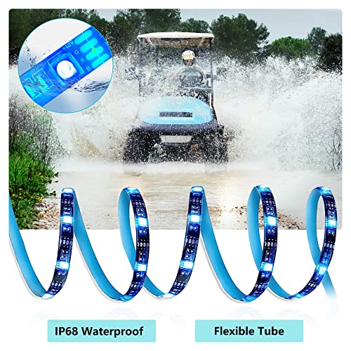 10L0L Golf Cart Bluetooth LED Underglow Strip Light Kit Waterproof Neon