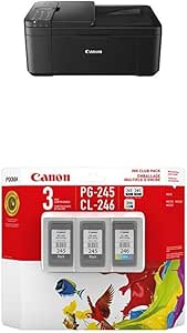 Canon PIXMA TR4527 Wireless Color Photo Printer with Scanner, Copier & Fax, Black and Ink Club 