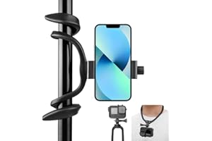 Taisioner U Flex Mount Stroller Phone Holder Selfie Stick Gooseneck Mount for Treadmill Bike Shopping Cart Boat Action Camera Suitable with GoPro Hero 12/11/10/9/8/7/6/5/4 AKASO Insta360