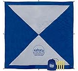 Kahuna Parachute Beach Blanket – Sandfree Oversized XL Extra Large 8×8 – No Sand Beach Sheet Picnic Blanket – Portable, Lightweight, with Sand Pockets