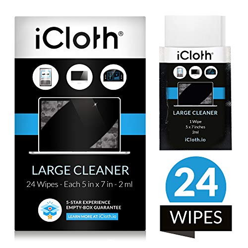 iCloth Large Lens and Screen Cleaner Pro-Grade Individually Wrapped Wet Wipes, 1 Wipe Cleans a LCD Monitor, Laptop, or Flat Screen HDTV, Box of 24 - Thumbnail 7