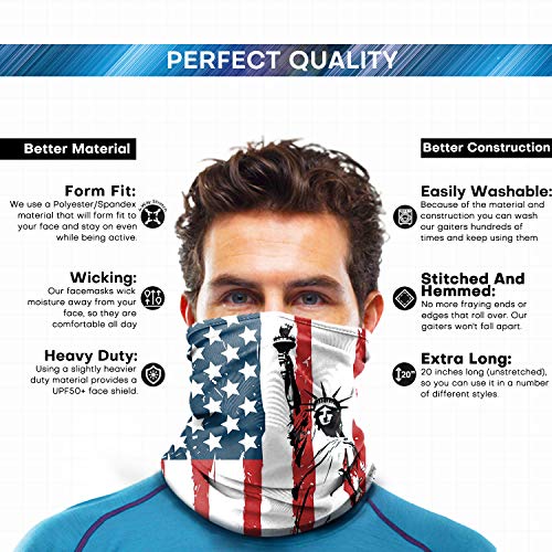 Neck Gaiter Face Mask,Reusable Face Cover Scarf,Summer Cooling Breathable Lightweight Bandana for Men Women