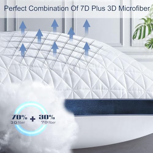 Slybear Pillow 80 x 80 cm, Set of 2, 2 x Orthopaedic Side Sleeper Pillow, Neck Pillow with Premium Microfibre Filling, Breathable Seat Cushion, Sofa Cushion, Sleeping Pillow, Soft and Supportive