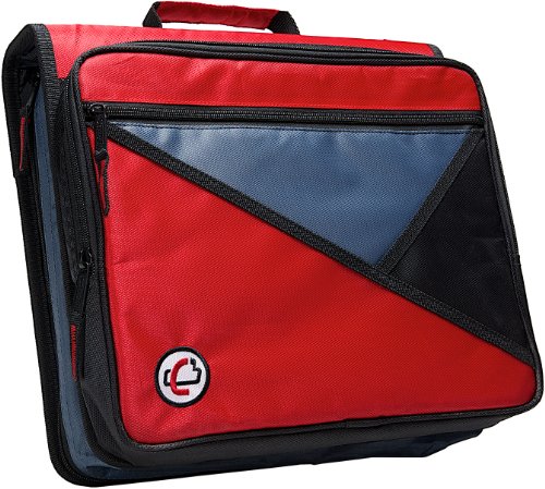 Case-it Universal 2-Inch 3-Ring Zipper Binder, Holds 13 Inch Laptop, Red, LT-007-RED
