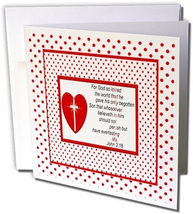 Amazon ビバリーターナーハートデザイン Religiousテーマバレンタイン キャンディハート背景 赤と白 グリーティングカード Set Of 12 Greeting Cards 紙製品 文房具 オフィス用品