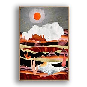 Framed Canvas Home Artwork Decoration Nordic Style Scenery Canvas Wall Art for Living Room, Bedroom - 16x24 inches