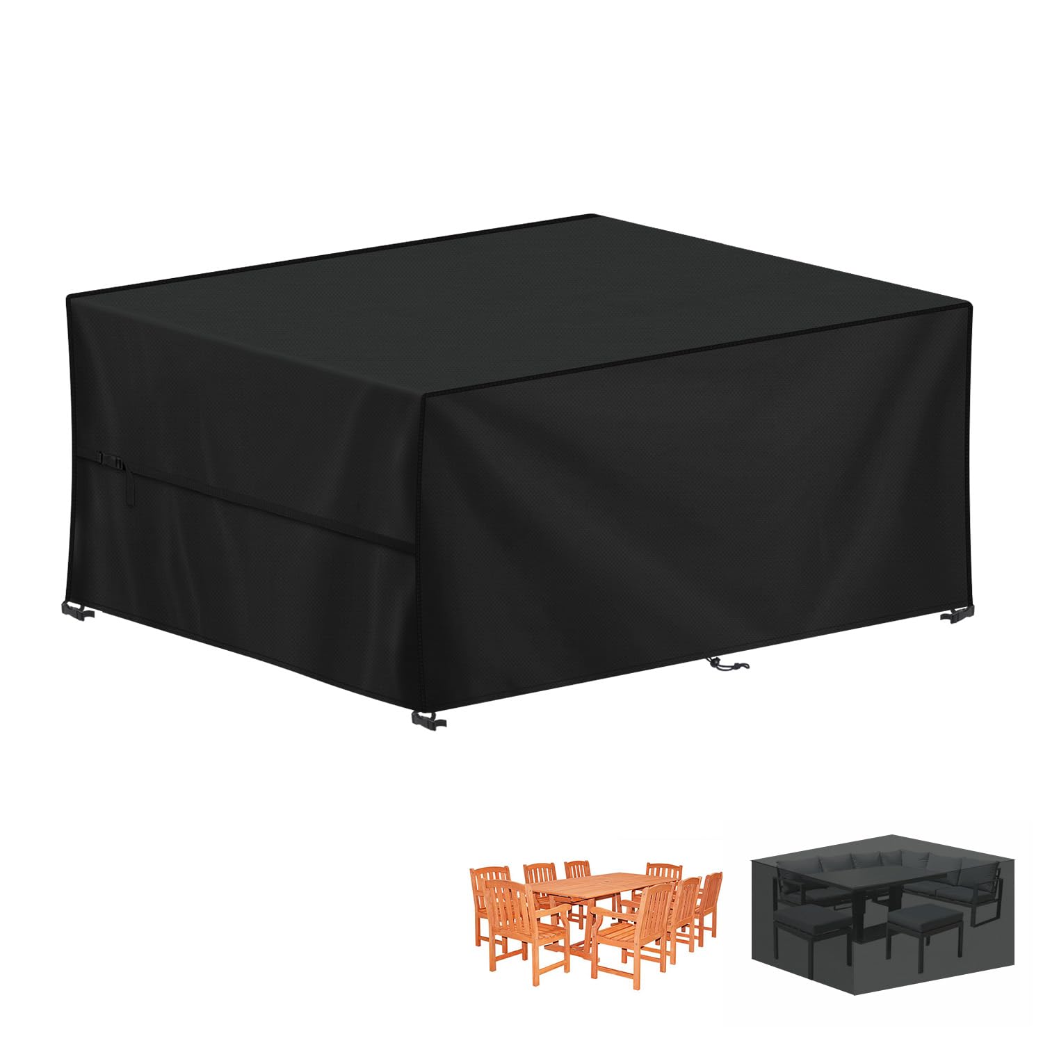 LAMUNI Large Garden Furniture Covers, 180x130x90cm Outdoor Garden Furniture Set Cover, 420D Oxford Patio Table Cover Waterproof Patio Furniture Covers for Outside Chair and Table Rattan Sofa Cover