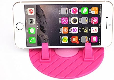 Cellphone Car Holder Silicone Anti-Slip Pad Dash Mat Car Mount Phone Stents Car Cradle Dock For iPhone Samsung GPS Smartphones (Pink)