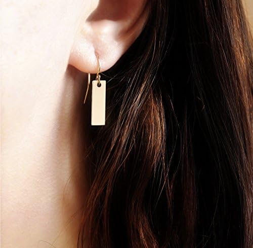 Tiny Modern Bar Earrings - 14k Gold Filled Minimalist Earrings - Small Everyday Earrings - Dainty Rectangle Earrings
