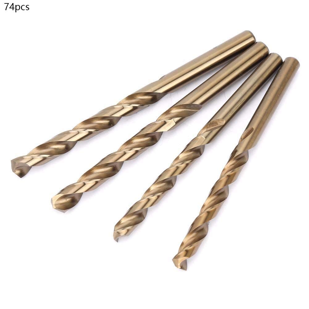 74Pcs High-speed Steel M35 Cobalt Twist Drill Bits Set Twist Drill Bits Consumables Drilling of Stainless Steel Plate Automobile Spring Steel - Image 5