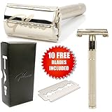 Gibson Premium Butterfly Double Edge Safety Razor With 10 Replacement Blades