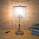 Hsyile Lighting KU300152 Crystal Chandelier For Bedroom Nightstand Table Lamp,Finish Chrome,1 Light