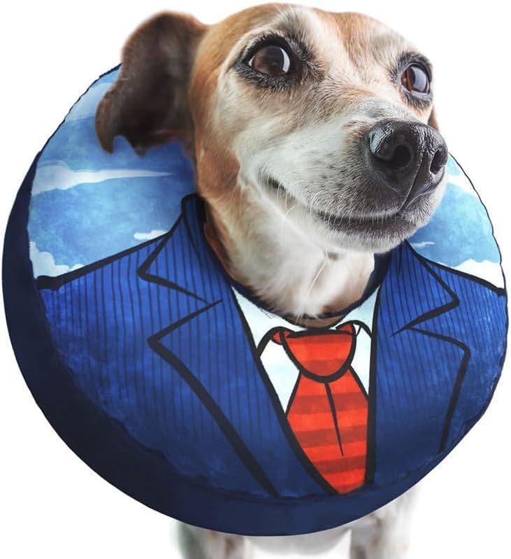 Photo 1 of UPPYS Medium Dog Donut Collar - Inflatable Dog Cone Alternative For After Surgery Recovery. Donut Dog Cones For Medium Dogs. Inflatable Dog Collars For After Surgery Donut Cone For Dogs. Soft Cone Dog
