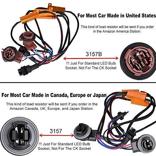 TUINCYN 2pcs 50W 8 ohm 3157 3047 3057 3155 3457 Led Load Resistors - Fix Headlight LED Bulb Fog Lamp Fast Hyper Flash Turn Signal Blink Light Error Code Canbus Resistors Decoder