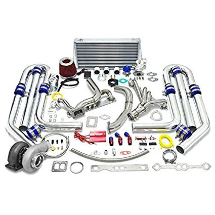 High Performance Upgrade GT45 T4 22pc Turbo Kit - Chevy Small Block SBC Engine