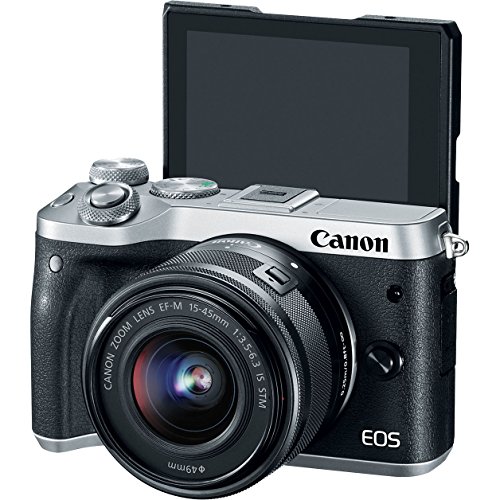 Canon-M6-EOS-242MP-Mirrorless-Digital-Camera-with-EF-M-15-45mm-IS-STM-Lens-Silver-64GB-Extreme-SDXC-Memory-UHS-I-Card-Accessory-Bundle