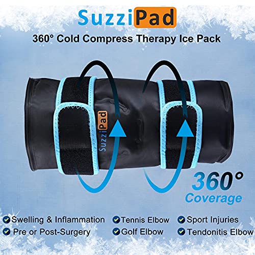 SuzziPad Elbow Ice Pack for Injuries with DoubleSided Fabric Cover