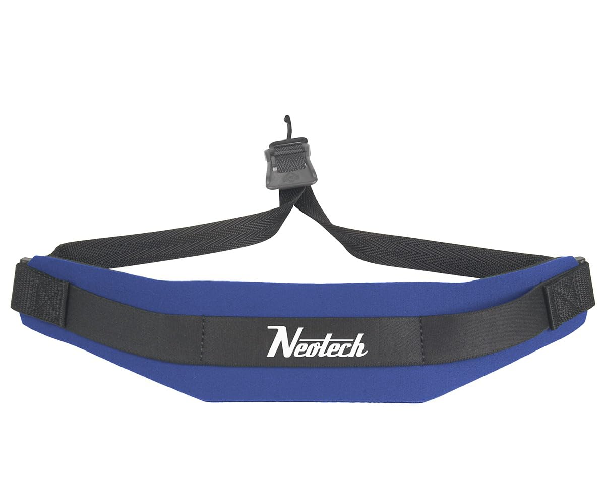 Neotech Saxophone Strap - Regular - Metal Open Hook Neck Strap for Saxophone, Clarinets, English Horns & More - Comfortable Neoprene Instrument Neck Strap - Royal