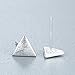 Minimalist 925 Sterling Silver Small Lovely White Triangle Post Stud Earrings