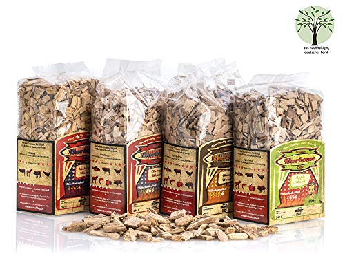 Axtschlag Räucherchips 4er Probier-Set, je 240 g Hickory, Kirsche, Buche, Apfel Wood Chips für besondere Rauch- und… – Bild 8