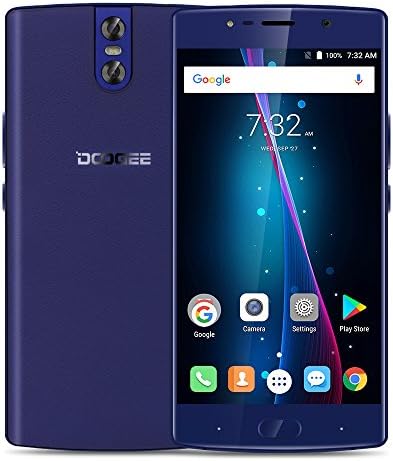 DOOGEE BL7000【Triple Cameras 13.0MP 7060mAh Massive Battery 4GB/64GB】Unlocked 4G+ Smartphone 5.5" FHD Screen Android 7.0 MTK6750T Octa Core 1.5Ghz Fingerprint Quick Charge OTG OTA SIM-Free Cellphone(Blue)