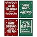 Big Dot of Happiness Red and Green Christmas - Holiday Decorations for Women and Men - Wine Bottle Label Stickers - Set of 4