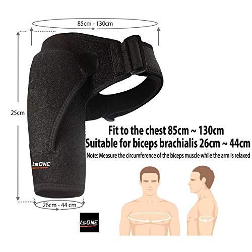 1SportsONE Shoulder Brace for Men and Women Rottator Cuff Brace Sleeve with Pressure Pads Labrum Tear Bursitis Dislocated AC Joint Frozen Pain Injury Prevention Immobilizer Compression for Recovery - Thumbnail 4