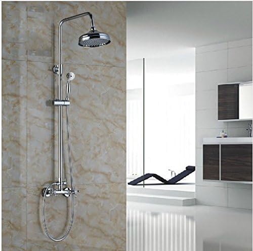 GOWE Luxury Brass Chrome Finish Shower Set Wall Mount Bath Rainfall Shower Units Mixer Tap