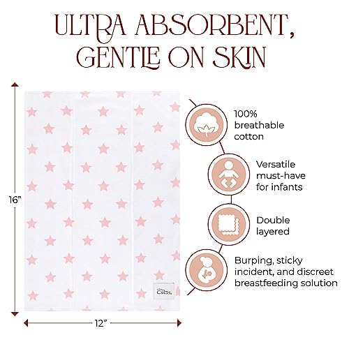 Comfy Cubs Burp Cloths 6 Pack Large 100 Cotton Washcloths Double