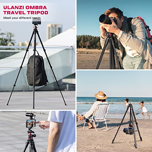 Ulanzi MT-55 Ombra Photography Travel Tripod for Mirrorless DSLR Smartphone | Aluminum Alloy | Arca Swiss Plate Ball Head | Phone Mount | 1.1kg - 158cm