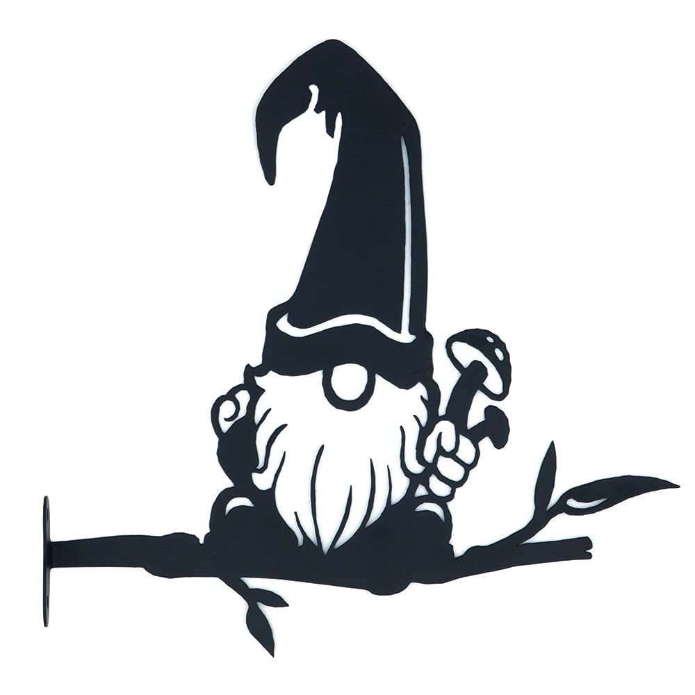 Alnicov Twig Gnome Decoration, Cute Cutout Steel Garden Gnome Silhouette for Home Garden Patio Outdoor Tree Decoration
