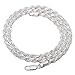 4.8mm Solid 925 Sterling Silver Diamond-Cut Rope Link Italian Chain + Microfiber Jewelry Polishing Cloth