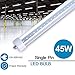 CNSUNWAY LIGHTING 8FT LED Bulbs, 45 Watts, 4800LM, 6000K Cool White, Clear Cover, Single Pin Fluorescent Fixtures Replacement(20 Pieces)