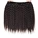 IMAYLI Brazilian Kinky Straight Virgin Hair 3 Bundles Yaki Human Hair Weave 8A Unprocessed Kinky Straight Remy Human Hair Extensions Natural Black(12 14 16)
