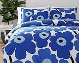 Marimekko 221461 Unikko Duvet Cover Set, Blue, Full/Queen
