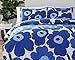 Marimekko 221461 Unikko Duvet Cover Set, Blue, Full/Queen
