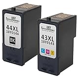 Speedy Inks - Remanufactured Ink Cartridge Replacement for Lexmark 44XL Lexmark 43XL 2 Pack 1 Black, 1 Color