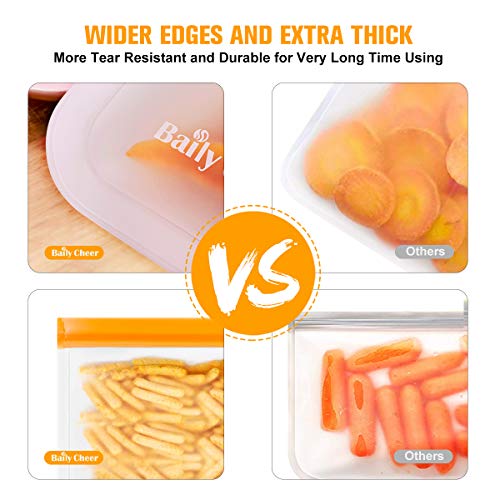 11 Pack Reusable Ziplock Bags BPA Free Extra Thick Dishwasher Safe