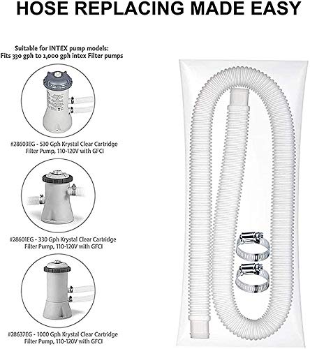 2 Pcs 1.25" Pool Hoses, for Above Ground Pool Filter Pumps Hose. photo 12