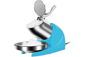 RRH Electric Ice Crusher - Stainless Steel Blade Shaved Ice Machine Snow Cone Maker - Cool Summer Ice Shaver, 110V, 220lbs/hr