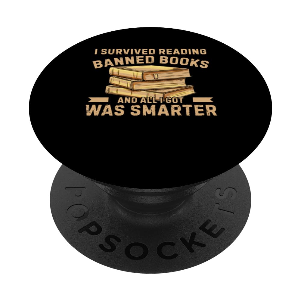 I Survived Reading Banned Books Funny PopSockets Swappable PopGrip