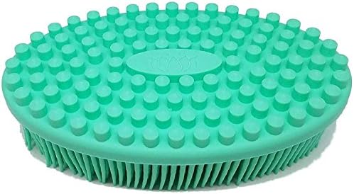 VEBE Bath & Shower Loofah Brush by VEBE, 2 in 1 Face & Body Gentle Scrub Skin Exfoliation, Massage Nubs Improve Cellulite. Better Body Scrubber than Wash Cloth, Pouf or Mitt. 100% Silicone